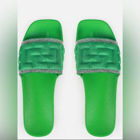 LW Rhinestone Decor Platform Slides - Picture 3 of 3